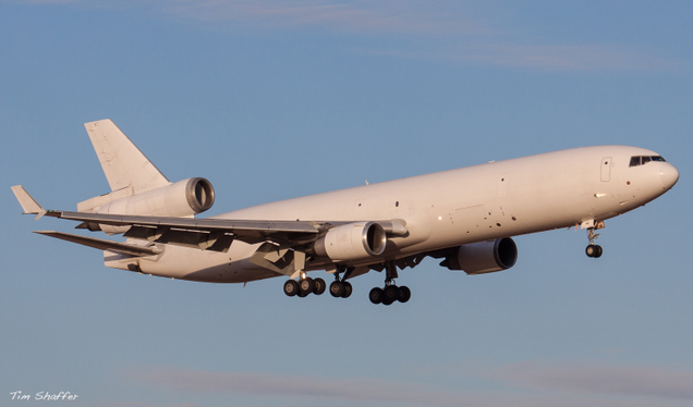 An MD-11 freighter lands at Dallas-Fort Worth Airport. The addition of winglets helps improve the efficiency of the wing. (Tim Shaffer)